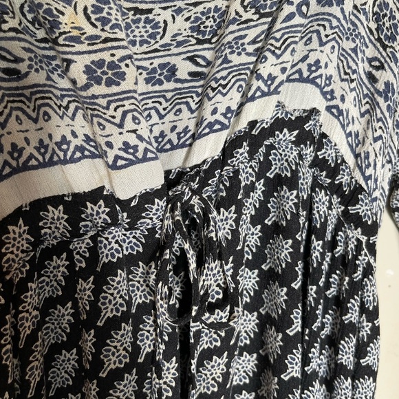 Free People Heart of Gold Dress L Black & white tunic dress bell sleeved Lined - Picture 7 of 12